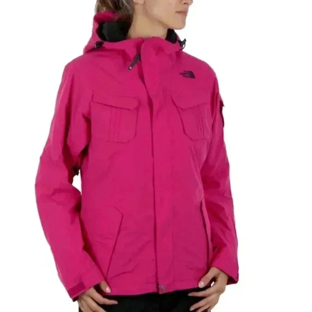 The North Face “hyvent” pink nylon polyester fill winter parka jacket  M